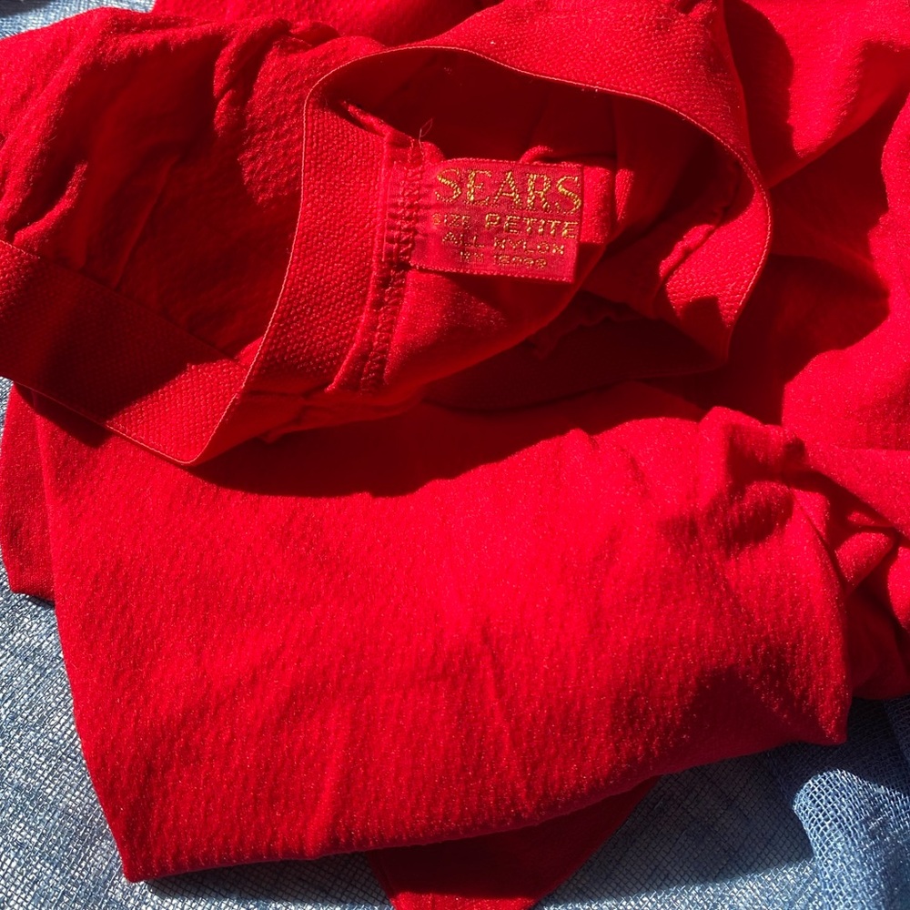 Vintage red SEARS brand nylons Petite